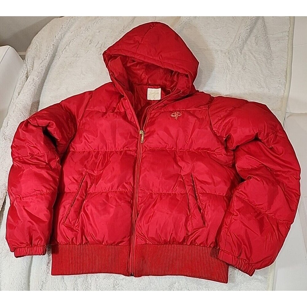 Southpole Puffer Jacket Coat‎ Parka Red Mens Zipper Hooded Warmth Extra Large - Picture 2 of 9